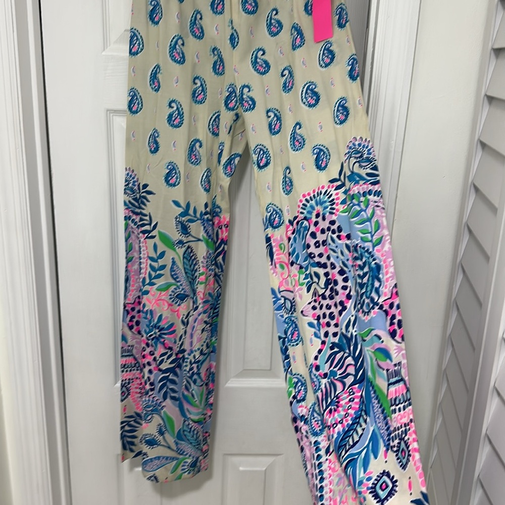 Lilly Pulitzer NWT Bal Harbour palazzo pant Macadamia Haute Couture - Picture 3 of 4